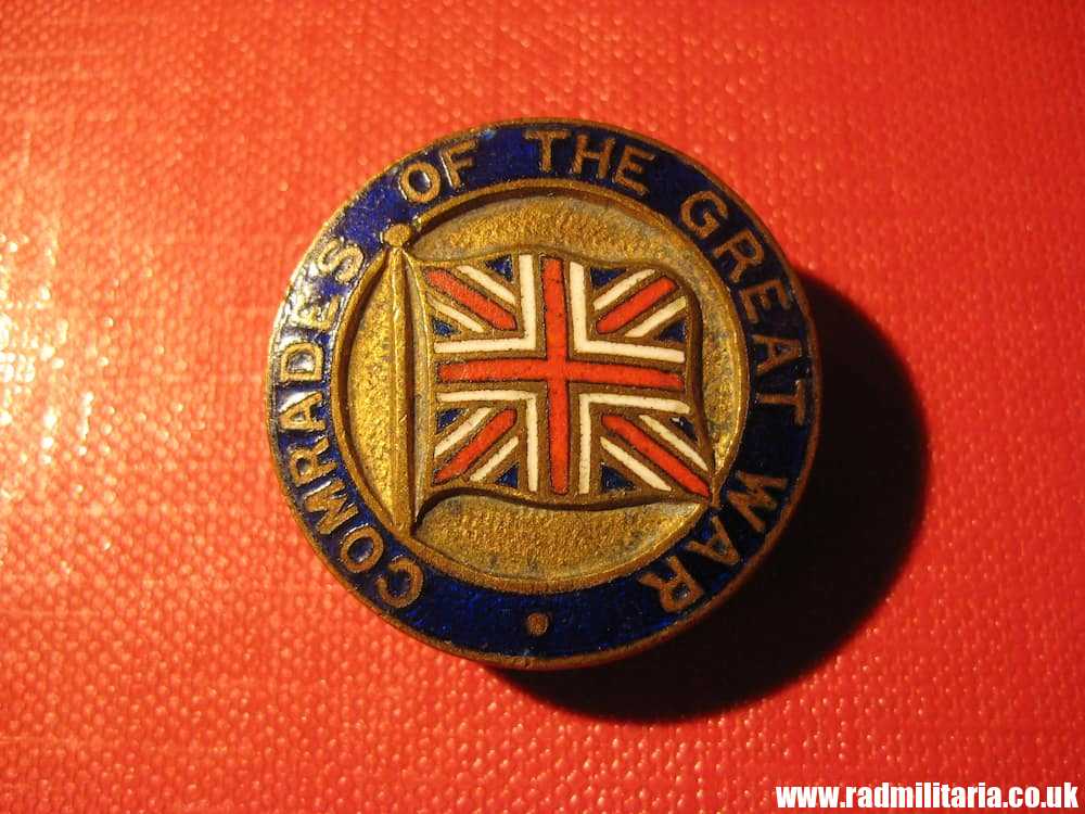 & WW1 British ENAMEL BADGE - Comrades Of The Great War no. 90697, maker: J.R. Gaunt London