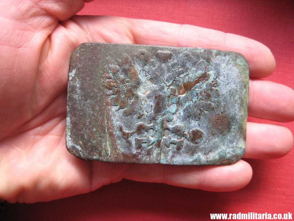 & WW1 Imperial Russia Army BELT BUCKLE in poor condition - battlefield relic metal detecting find.
