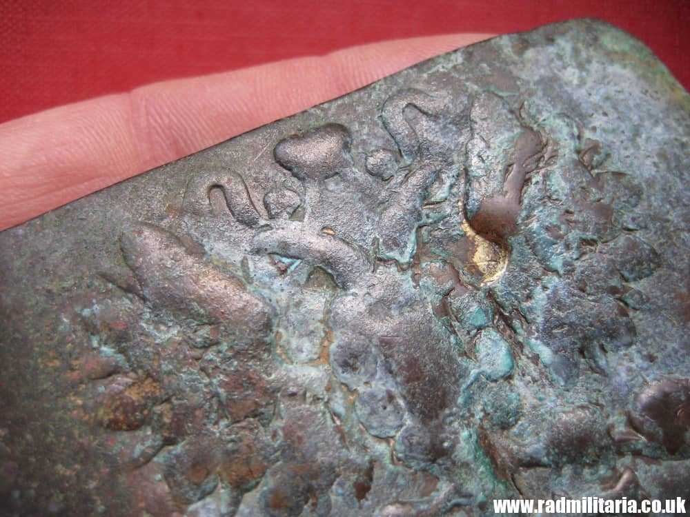& WW1 Imperial Russia Army BELT BUCKLE in poor condition - battlefield relic metal detecting find. - Image 9