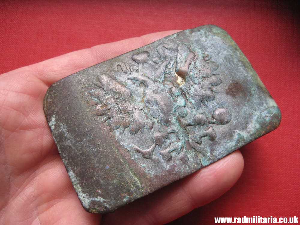 & WW1 Imperial Russia Army BELT BUCKLE in poor condition - battlefield relic metal detecting find. - Image 11