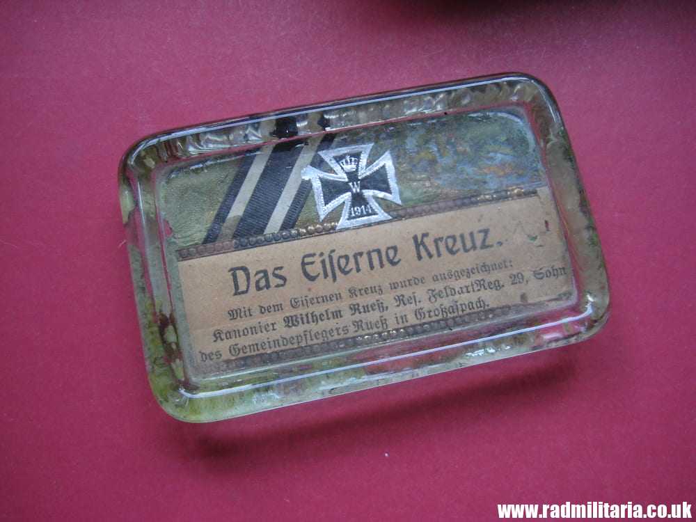 & WW1 original German propaganda PAPERWEIGHT with IRON CROSS. - Image 10