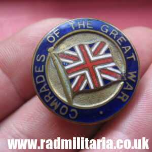 & WW1 British ENAMEL BADGE - Comrades Of The Great War no. 246278 - J.R. Gaunt London