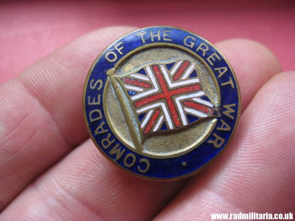& WW1 British ENAMEL BADGE - Comrades Of The Great War no. 246278 - J.R. Gaunt London
