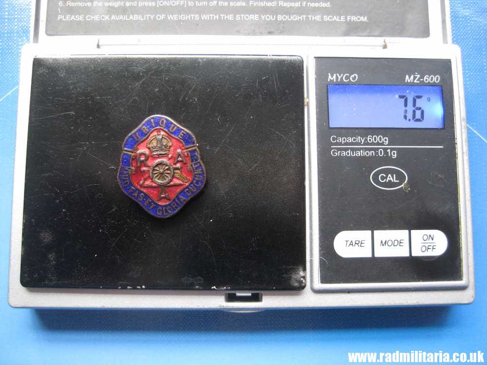 & WW1/WW2 British ENAMEL BADGE - Royal Artillery Association, maker: J.R. GAUNT London. - Image 10