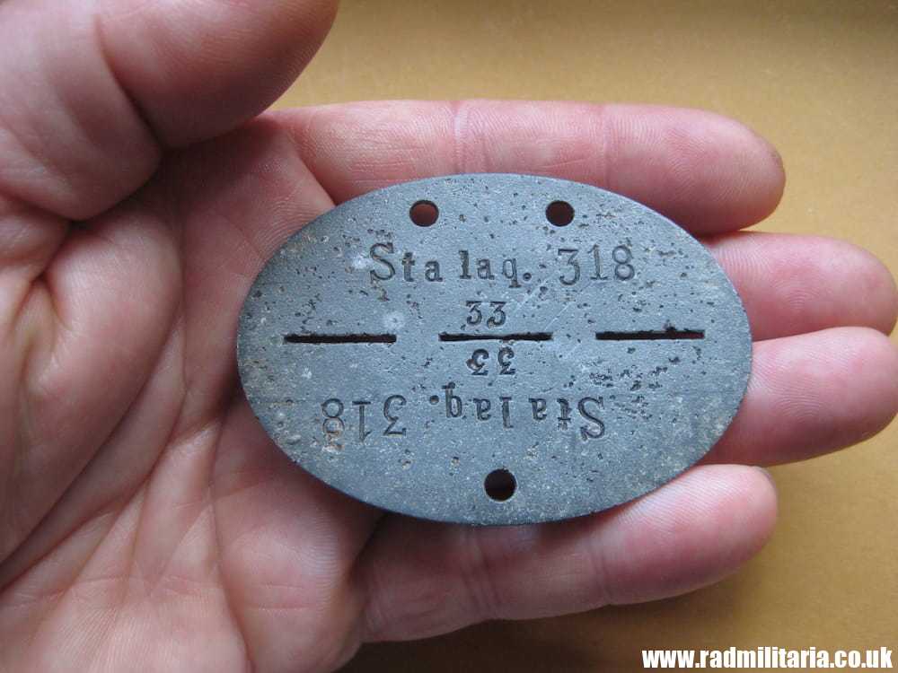 & WW2 original German POW DOG TAG – ID DISC: STALAG 318 no.33 - RARE ! - Image 5
