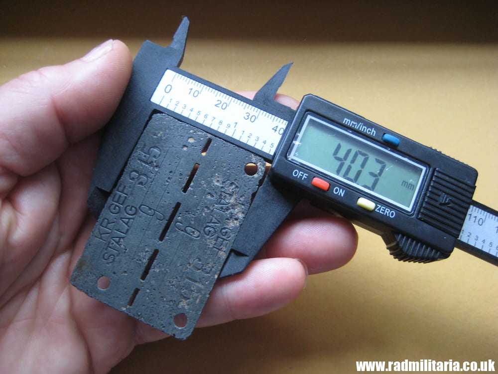 SOLD & WW2 original German POW DOG TAG – ID DISC: KR. GEF. STALAG 315 nr. 9, low number - RARE !!! - Image 7