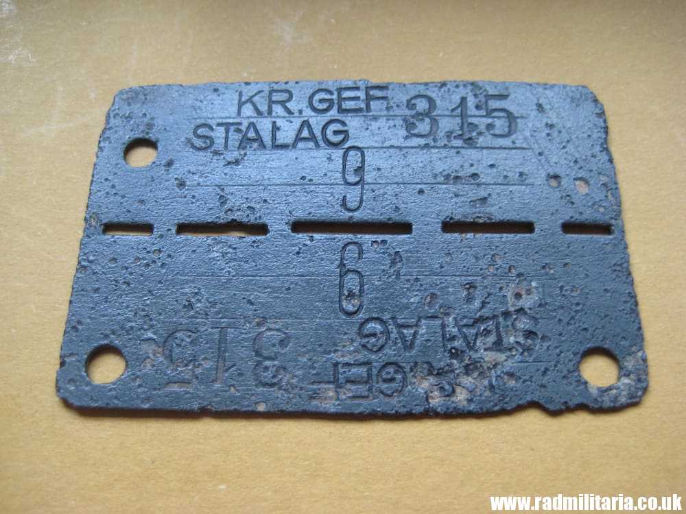 SOLD & WW2 original German POW DOG TAG – ID DISC: KR. GEF. STALAG 315 nr. 9, low number - RARE !!! - Image 8