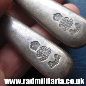 & WW2 British Army cutlery set FORK & KNIFE - UBIQUE: Artillery or RAC c. 1939, good condition