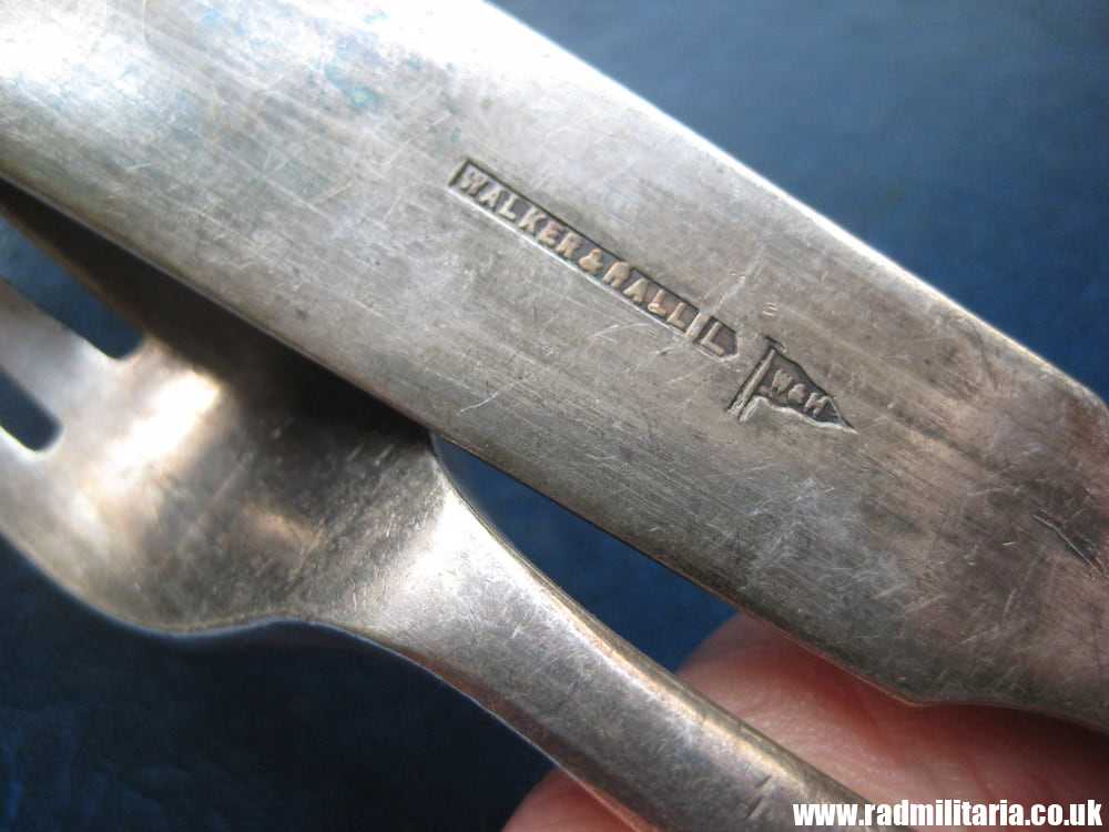 & WW2 British Army cutlery set FORK & KNIFE - UBIQUE: Artillery or RAC c. 1939, good condition - Image 7