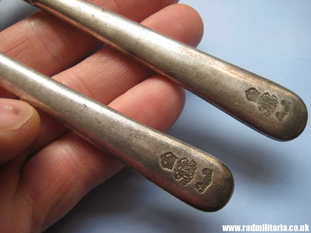 & WW2 British Army cutlery set FORK & KNIFE - UBIQUE: Artillery or RAC c. 1939, good condition - Image 10