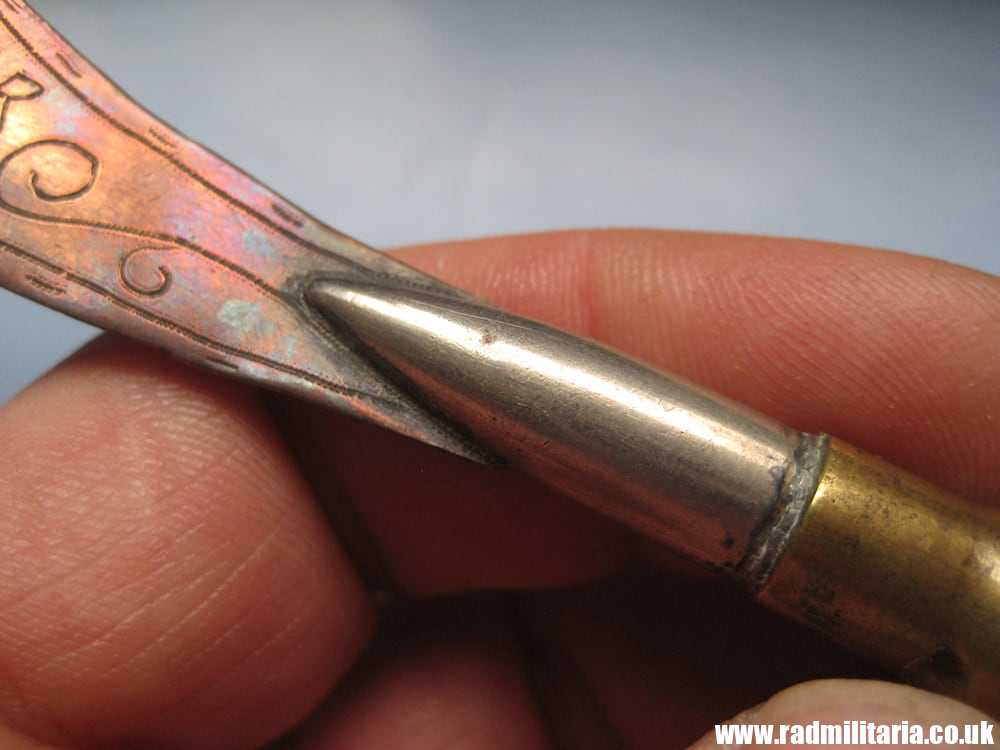 & WW1 original British TRENCH ART made of brass LETTER OPENER - KOELN 1919. - Image 8