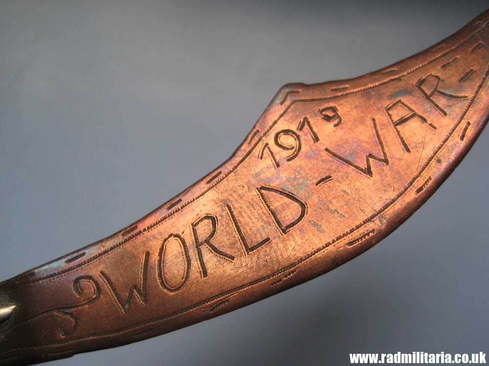 & WW1 original British TRENCH ART made of brass LETTER OPENER - KOELN 1919. - Image 4