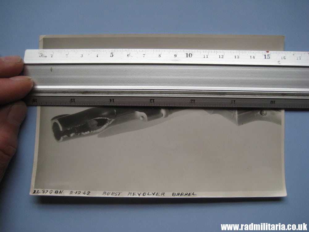 & WW2 original old RAF PHOTO from 1942 "Burst revolver barrel" - genuine ! - Image 9