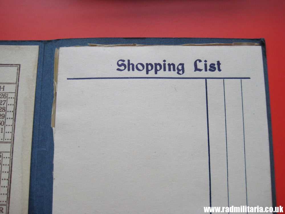 & WW2 original British CALENDAR and Shopping List - 1944 - Image 6