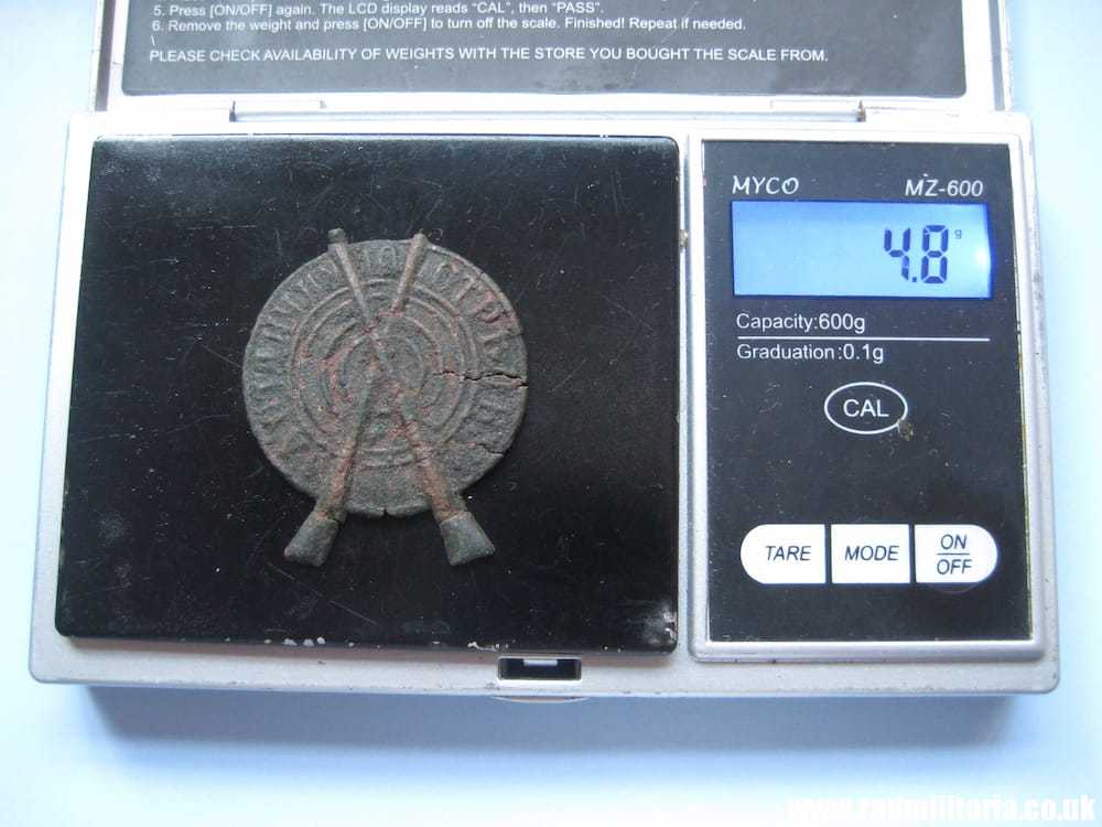 & WW1 Imperial Russia MILITARY BADGE from metal detecting, poor condition. - Image 7