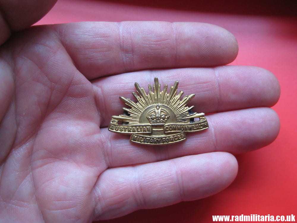 & WW1 Australian RISING SUN BADGE, marked: TIP TAFT B'HAM, original !! - Image 8
