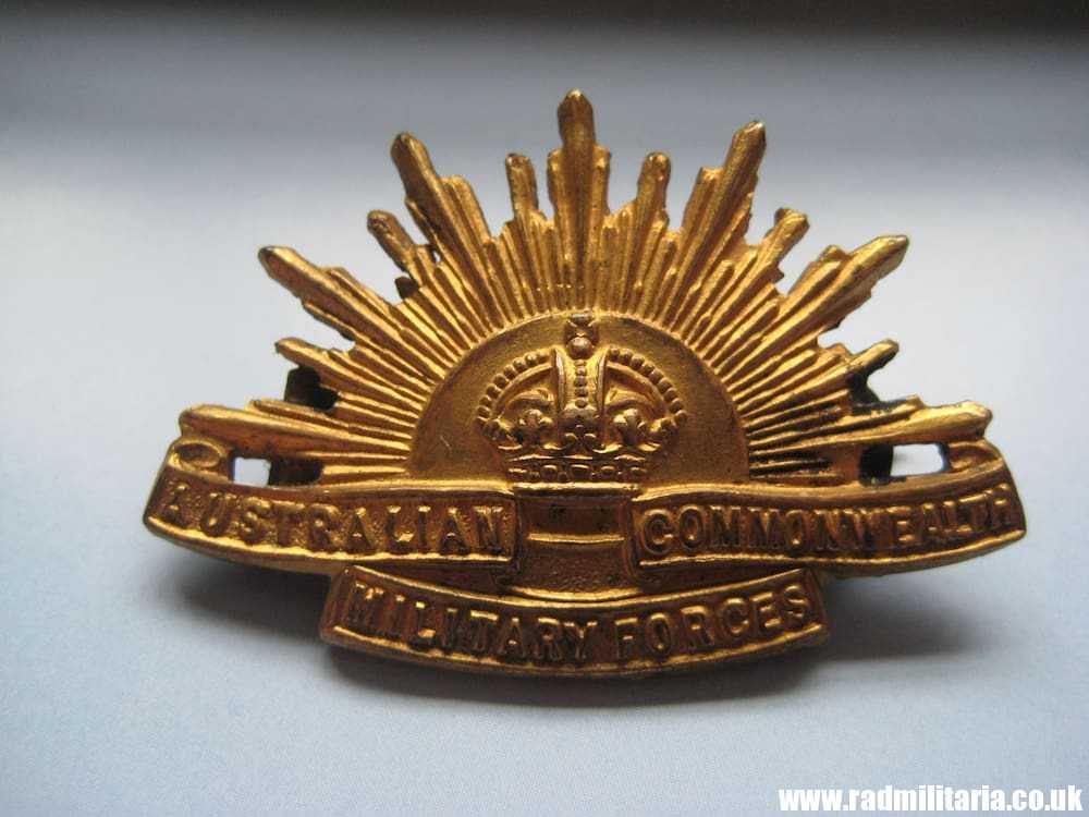 & WW1 Australian RISING SUN BADGE, marked: TIP TAFT B'HAM, original !! - Image 12