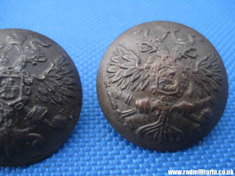 & WW1 Imperial Russia 3 MILITARY BUTTONS from metal detecting - SET of 3 artillery, infantry & sapper - Image 5
