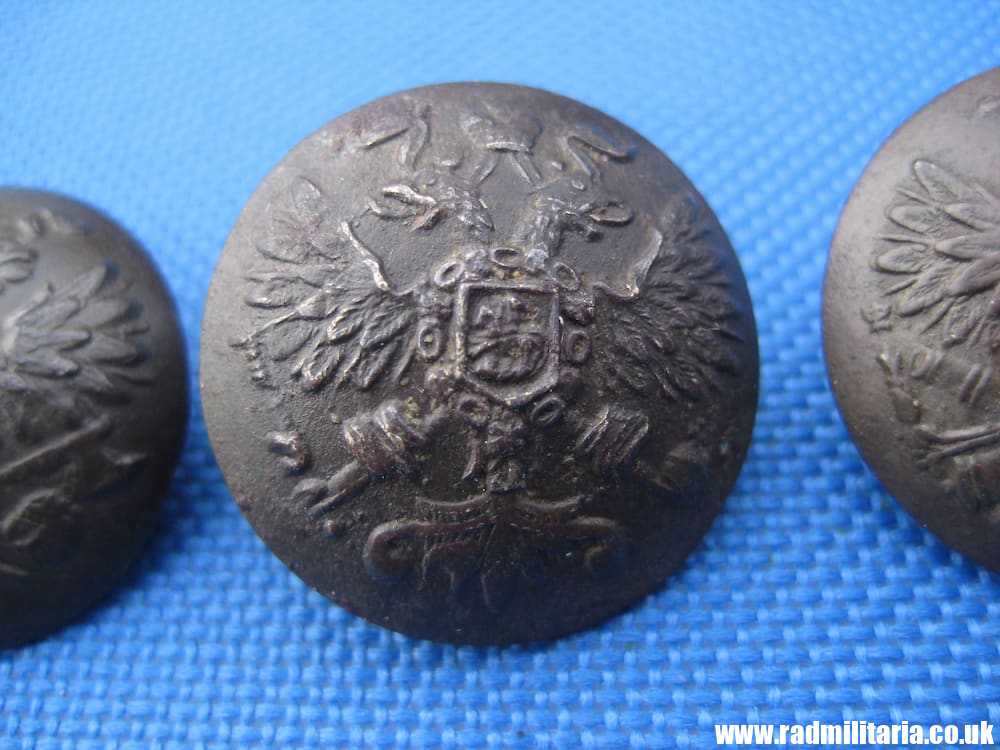 & WW1 Imperial Russia 3 MILITARY BUTTONS from metal detecting - SET of 3 artillery, infantry & sapper - Image 7