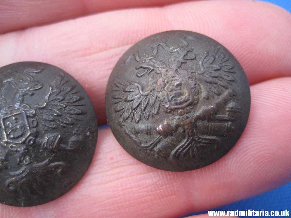 & WW1 Imperial Russia 3 MILITARY BUTTONS from metal detecting - SET of 3 artillery, infantry & sapper - Image 11