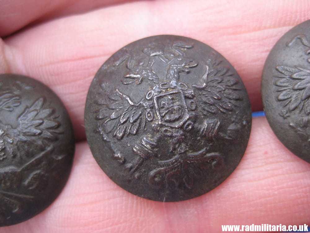 & WW1 Imperial Russia 3 MILITARY BUTTONS from metal detecting - SET of 3 artillery, infantry & sapper - Image 12
