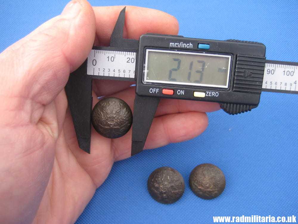 & WW1 Imperial Russia 3 MILITARY BUTTONS from metal detecting - SET of 3 artillery, infantry & sapper - Image 15