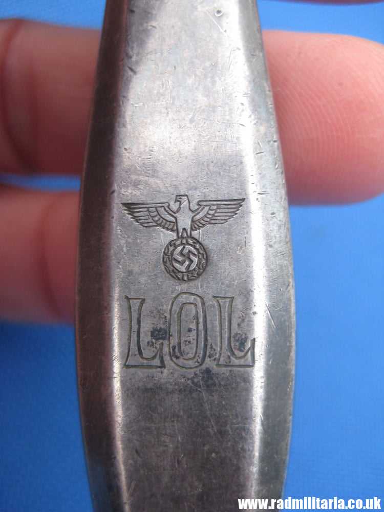 & WW2 German Luftwaffe BUTTER KNIFE - LOL Fl.U.V. 1937. 3RD Reich Cutlery, rare !!! - Image 3