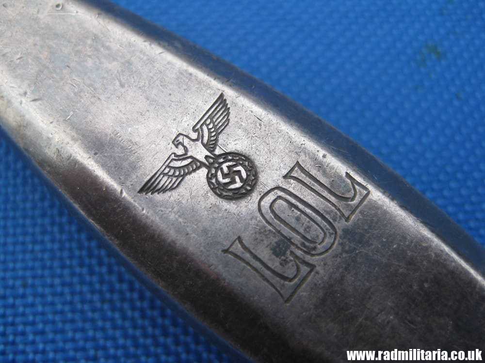 & WW2 German Luftwaffe BUTTER KNIFE - LOL Fl.U.V. 1937. 3RD Reich Cutlery, rare !!!