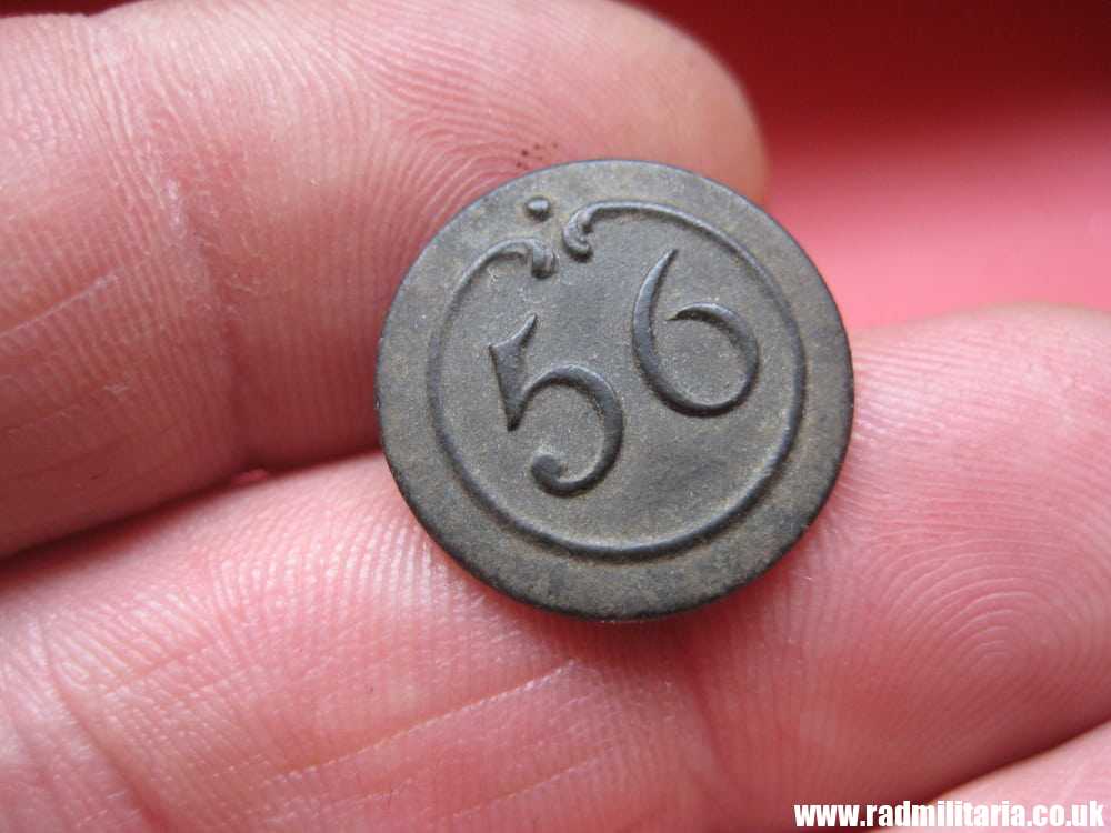 & original small NAPOLEONIC 56th Infantry Regiment BUTTON with number - metal detecting find. FRANCE pre 1815. - Image 2