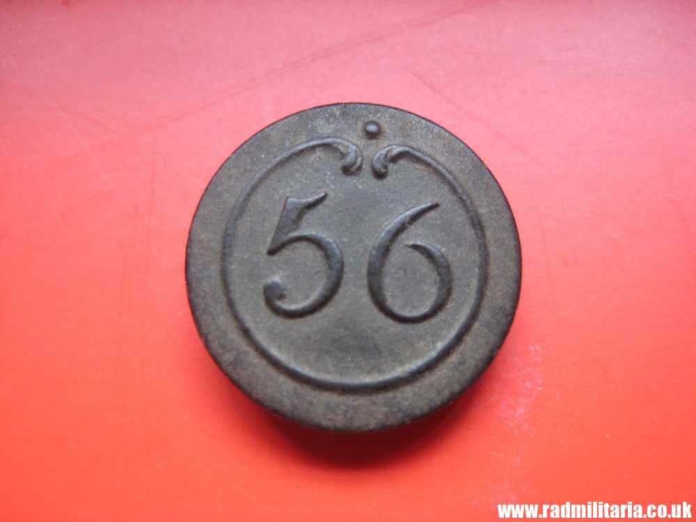 & original small NAPOLEONIC 56th Infantry Regiment BUTTON with number - metal detecting find. FRANCE pre 1815.