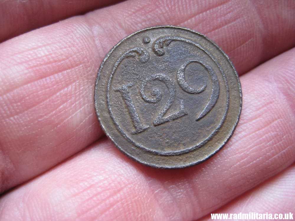 & original large NAPOLEONIC 129th Infantry Regiment BUTTON with number - metal detecting find. FRANCE pre 1815 - Image 10