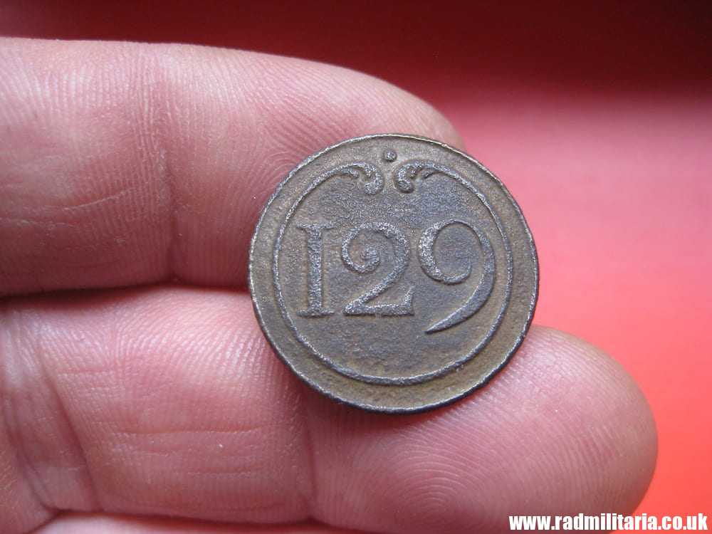 & original large NAPOLEONIC 129th Infantry Regiment BUTTON with number - metal detecting find. FRANCE pre 1815 - Image 11