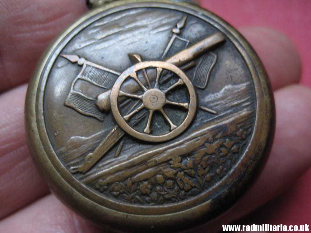 & WW1 original TRENCH ART with date VERDUN 1916 made of brass LIGHTER as found. - Image 6