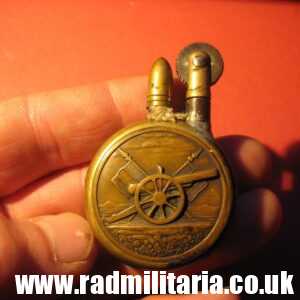 & WW1 original TRENCH ART with date VERDUN 1916 made of brass LIGHTER as found.