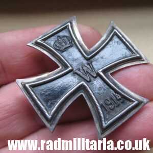 SOLD & original WW1 German IRON CROSS 1ST CLASS in good used condition, maker: "KO"..****..