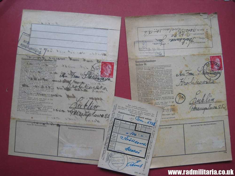 & WW2 original DOCUMENTS SET, Konzentrationslager Dachau 3K (Concentration Camp Dachau) - Image 2