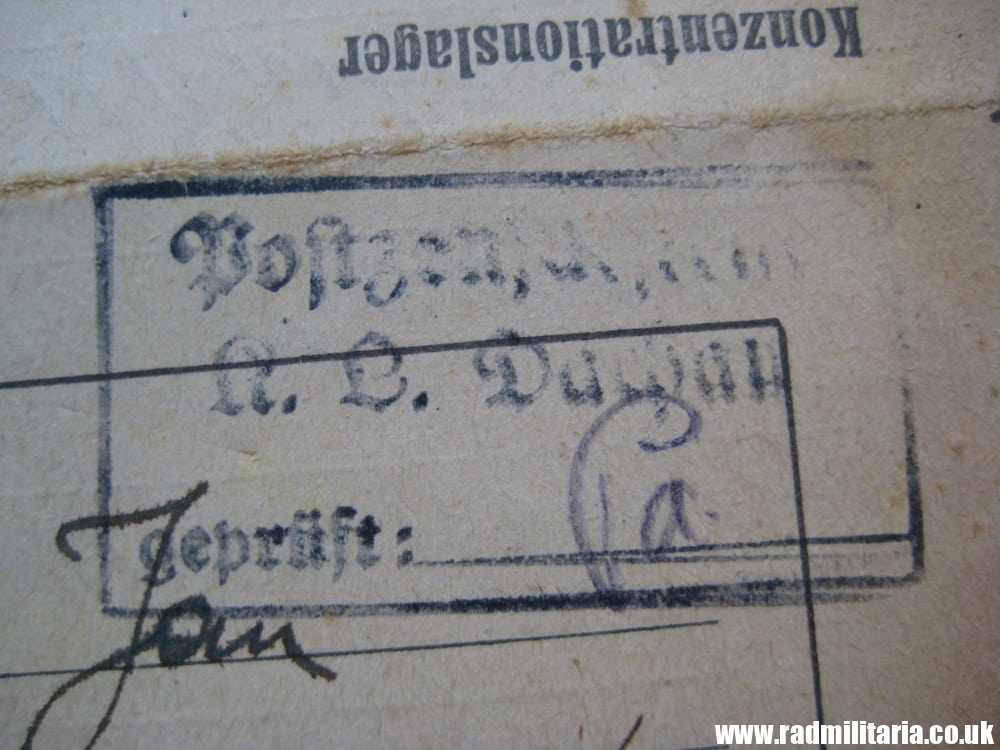 & WW2 original DOCUMENTS SET, Konzentrationslager Dachau 3K (Concentration Camp Dachau) - Image 14