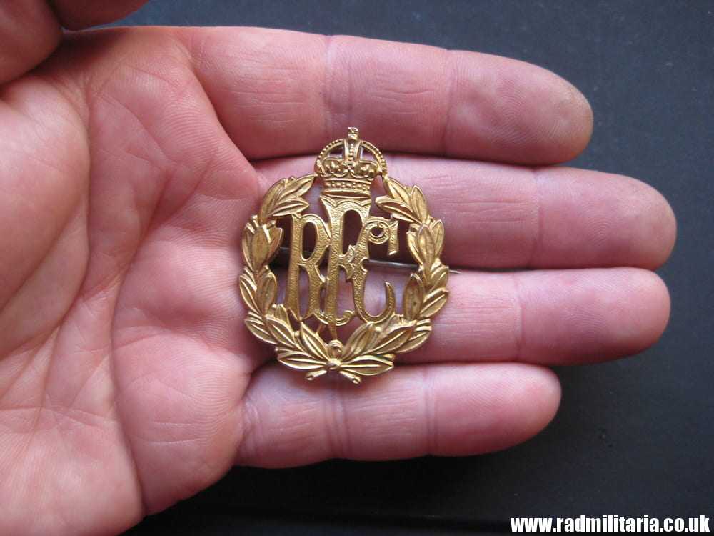 & WW1 RFC Royal Flying Corps SWEETHEART BADGE made from Cap Badge. Gilded !! - Image 5
