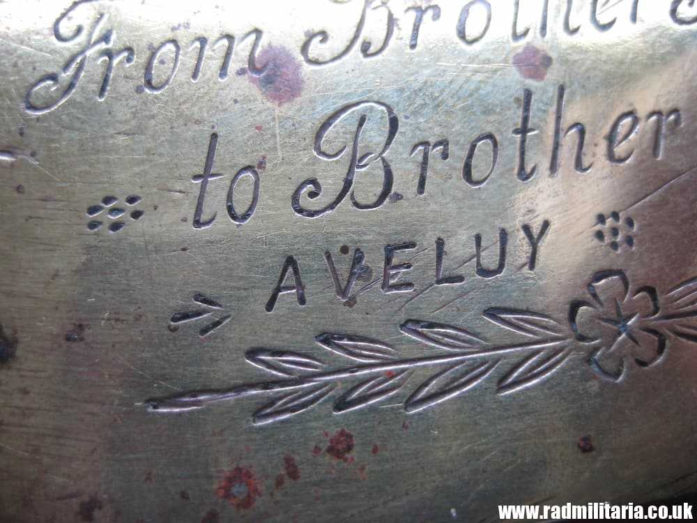 & WW1 original British TRENCH ART made of brass IRON CROSS, Aveluy France 1914 -1919 - Image 10