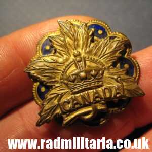 & WW1 CANADA badge, SWEETHEART Enamel BADGE - genuine !