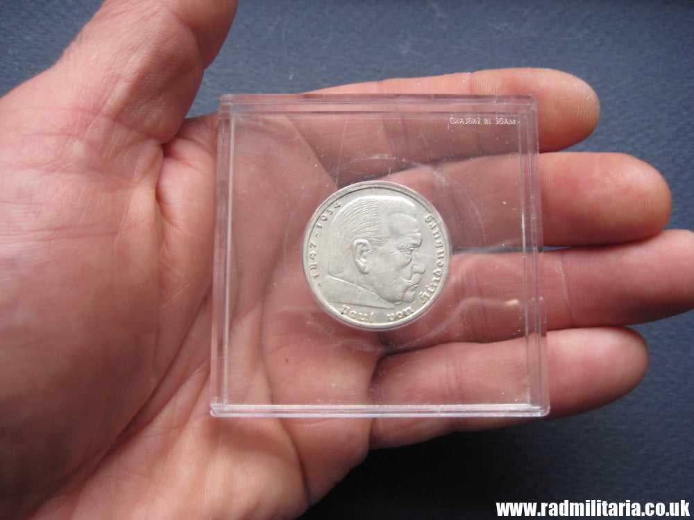 SOLD & one original German 5RM silver COIN from WW2: 1938 with plastic cover..**.. - Image 4