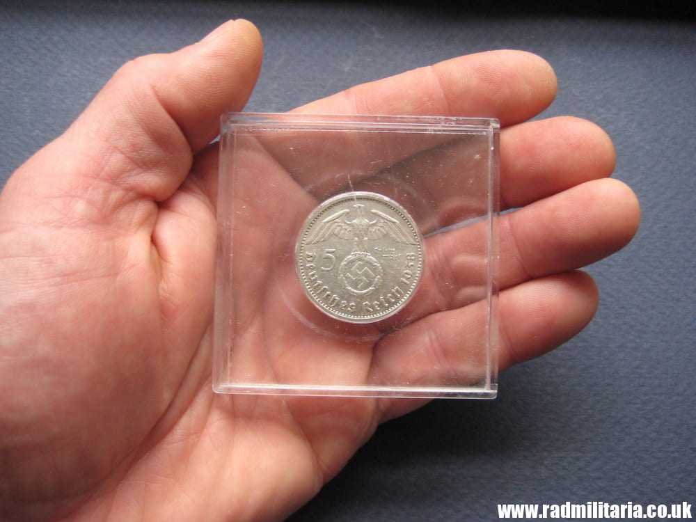 SOLD & one original German 5RM silver COIN from WW2: 1938 with plastic cover..**.. - Image 9