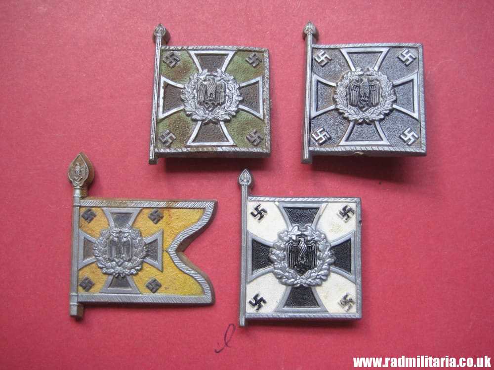 & WW2 SET of 4 German PLASTIC tinnie BADGES: WHW FLAGS - metal detecting find. - Image 9
