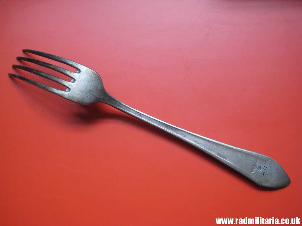 & WW2 genuine German FORK marked: BR. HENNEBERG BM (40), silver plated - 3RD REICH CUTLERY rare. - Image 2