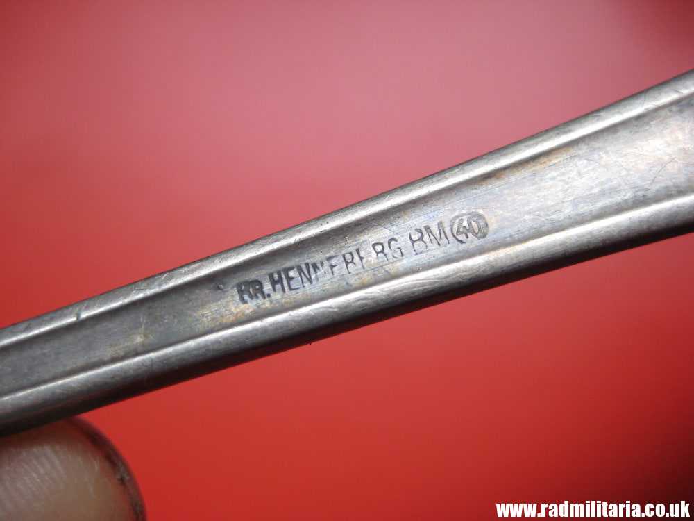 & WW2 genuine German FORK marked: BR. HENNEBERG BM (40), silver plated - 3RD REICH CUTLERY rare. - Image 8