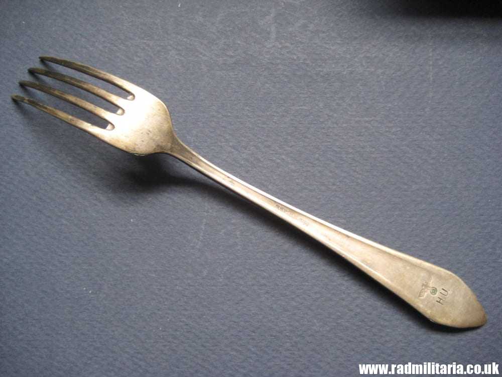 & WW2 genuine German FORK marked: BR. HENNEBERG BM (40), silver plated - 3RD REICH CUTLERY rare. - Image 10