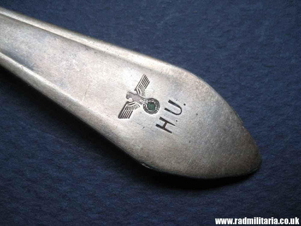 & WW2 genuine German FORK marked: BR. HENNEBERG BM (40), silver plated - 3RD REICH CUTLERY rare. - Image 7