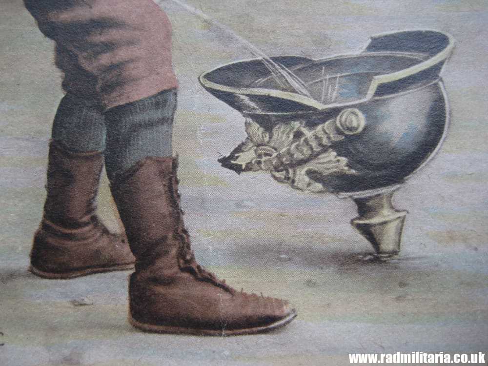 & WW1 original British PATRIOTIC POSTCARD with German pickelhaube. - Image 11