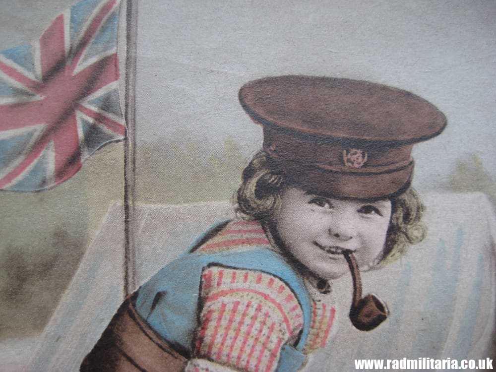 & WW1 original British PATRIOTIC POSTCARD with German pickelhaube. - Image 12