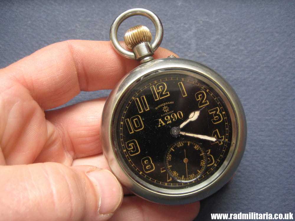 & WW1 British military POCKET WATCH in good working order: ROTHERHAMS London A290 G.S.MK.II /I\ genuine !!